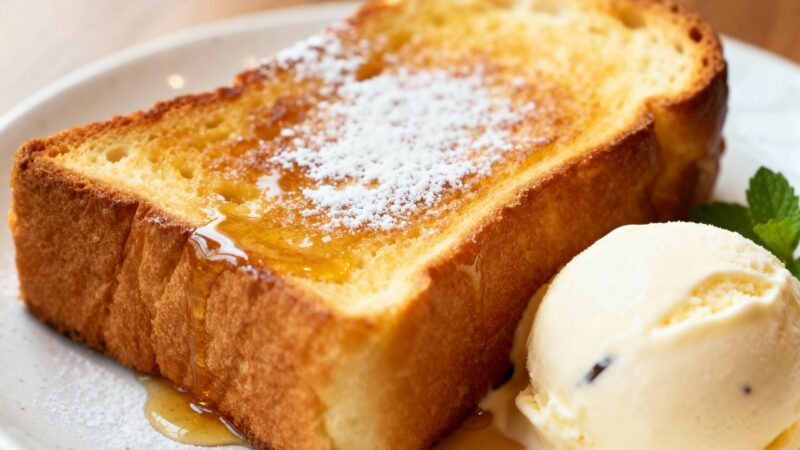 Brioche perdue et sa glace vanille
