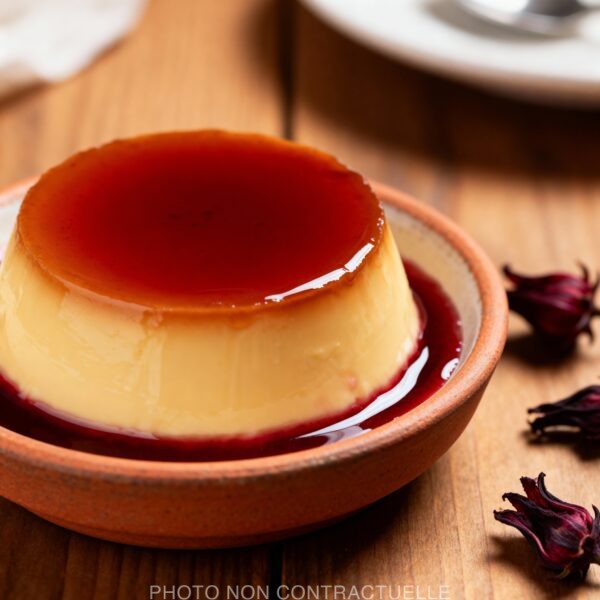 Crème caramel au bissap