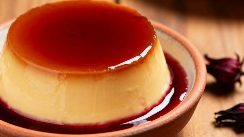 Crème caramel au bissap