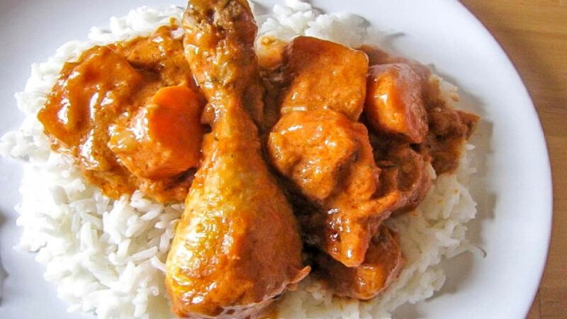 Mafé poulet riz blanc